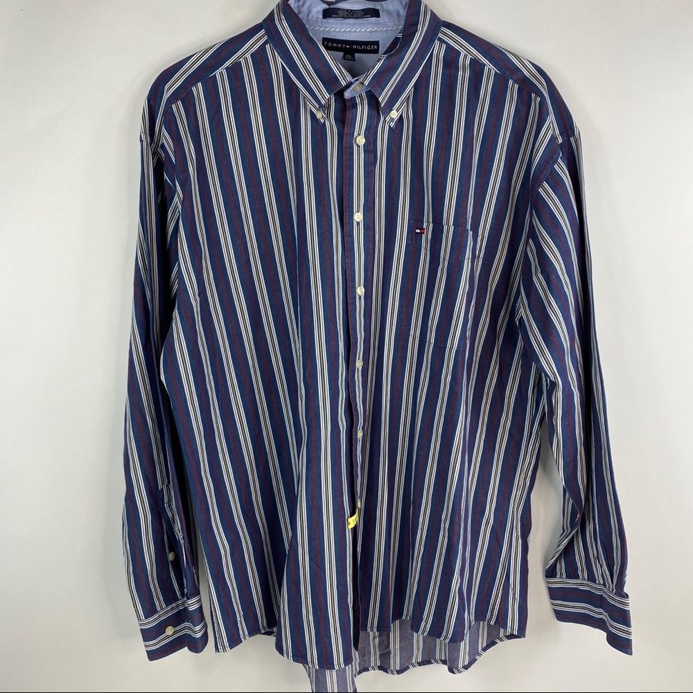 Tommy Hilfiger Button Up Shirt Men's 2XL XXL Long